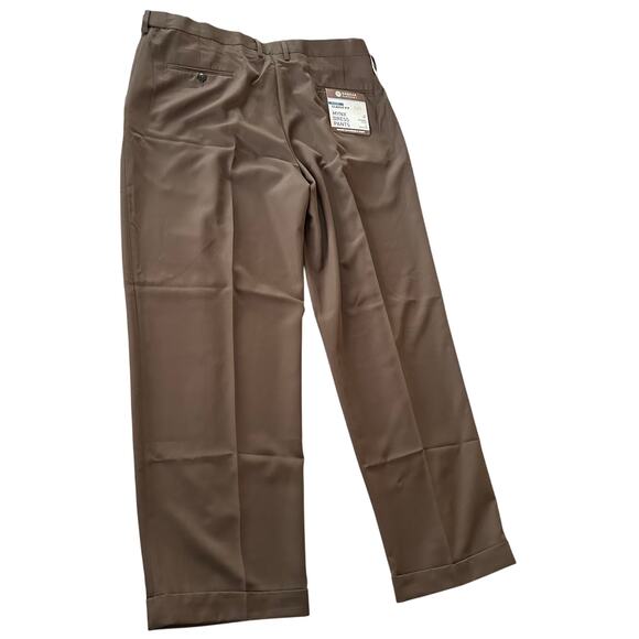 NWT Haggar casual men’s pants 40 x 31 Mynx Gabardine expandable waist brown - Picture 5 of 6